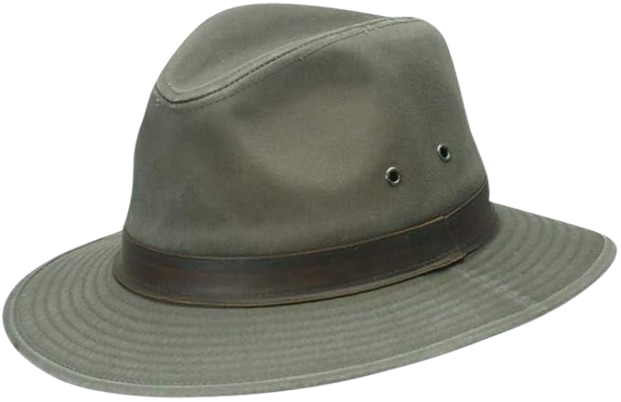 Men's Faux Leather-Trim Safari Hat