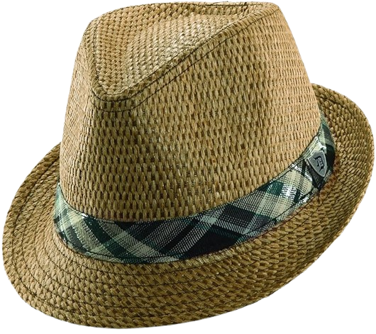 Matte Toyo Fedora with Plaid Hat